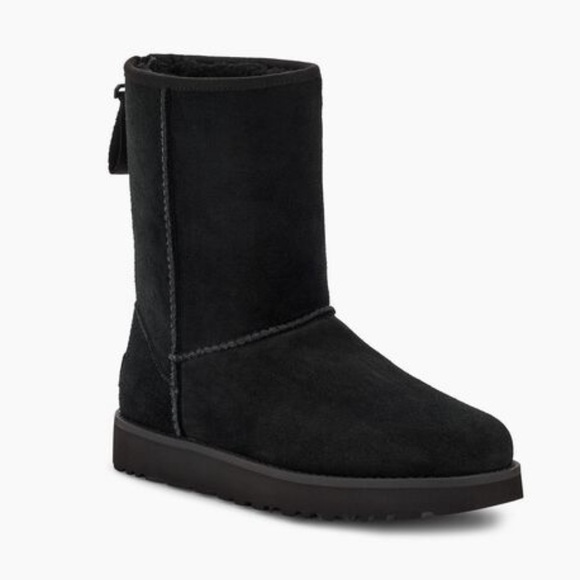 brand new with box authentic ugg classic short logo zip boots In black - Picture 3 of 9